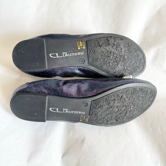 CL by LAUNDRY Blue Metallic Jeweled Rhinestones Ballet Flats Women's Size 7 - Picture 7 of 7